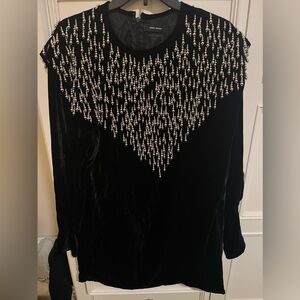 Isabel Marant gabasi embellishment velvet midi dress